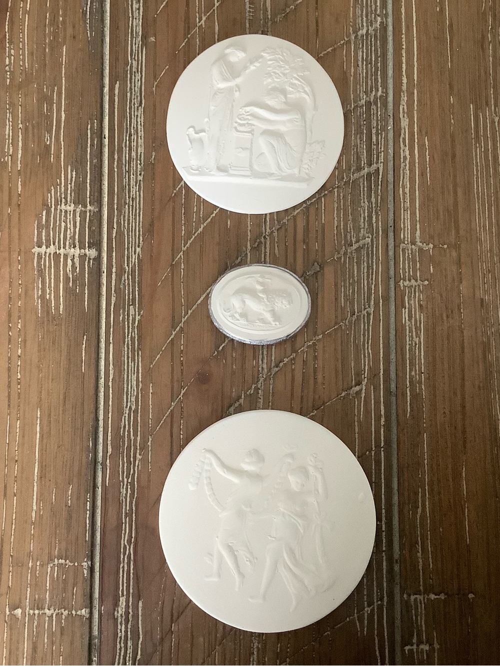 Set of 3 Grand Tour Plaster Intaglios